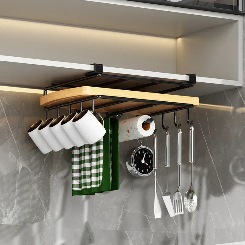 Under Cupboard Paper Towel, Utensil & Rags Hanger