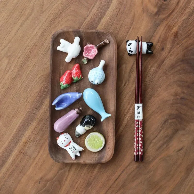 3pcs/set Ceramic Chopstick Rest