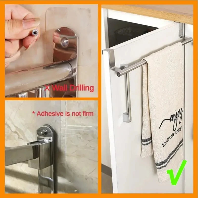 Kitchen Towel Holder Over The Door Towel Rail Hanging Rack