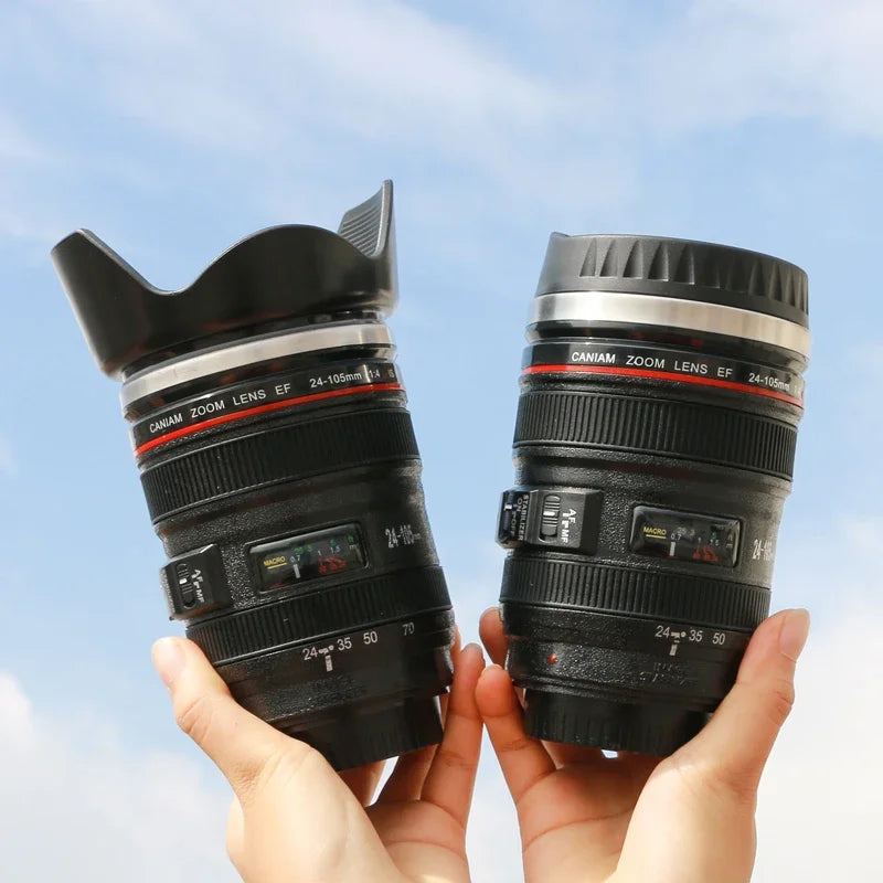 Camera Lens Coffee Mug Replica, Photographers Travel Mug, Stainless Steel