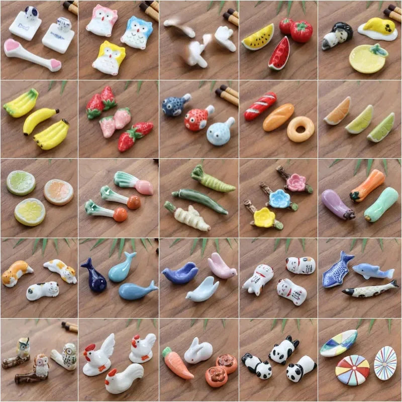 3pcs/set Ceramic Chopstick Rest