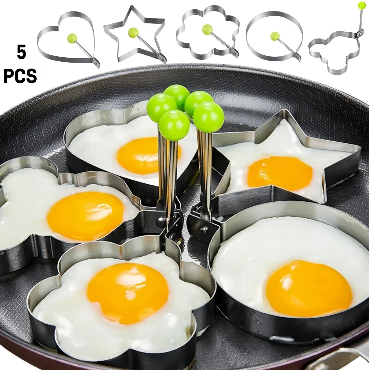 Stainless Steel 5 Style Fried Egg & Pancake Shaper
