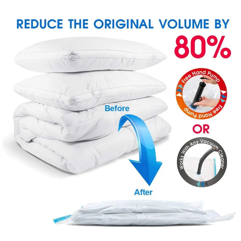5Pcs Vacuum Storage Bags Vacuum Seal Bags for Clothes Pillow Bedding Blanket Storage