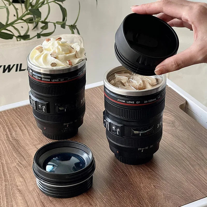 Camera Lens Coffee Mug Replica, Photographers Travel Mug, Stainless Steel