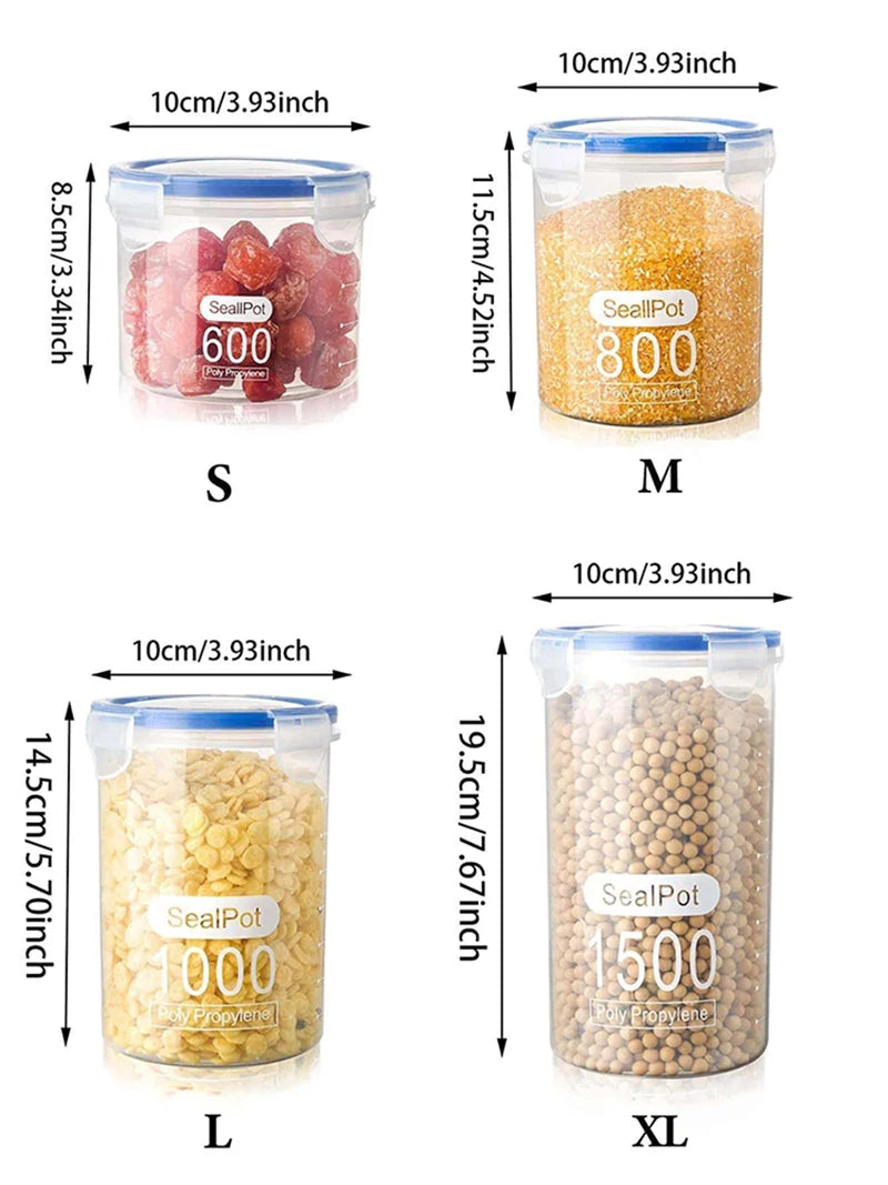 S/M/L/XL Size Transparent Food Storage Containers