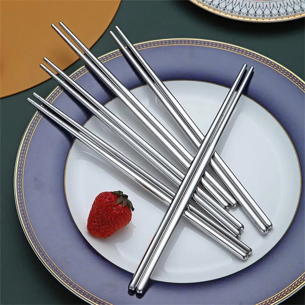 10PCS Stainless Steel Reusable Chopsticks