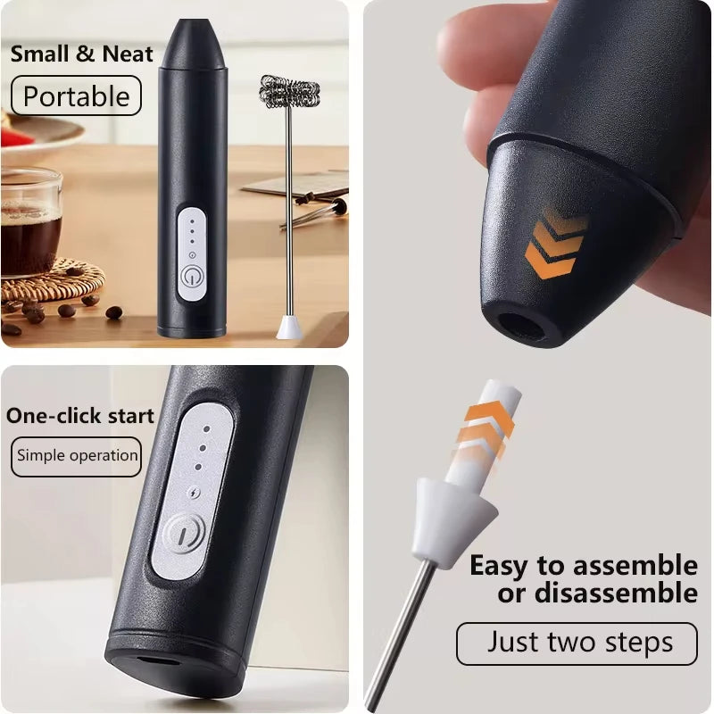 Electric Handheld USB Rechargeable Whisk Egg Beater/Milk Frother