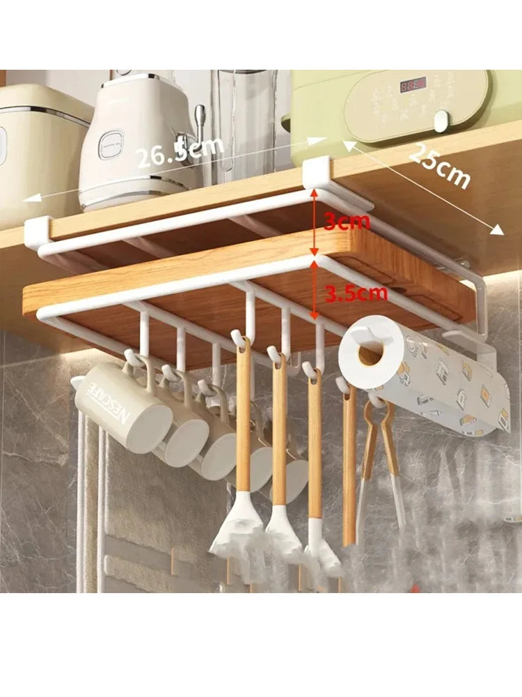 Under Cupboard Paper Towel, Utensil & Rags Hanger