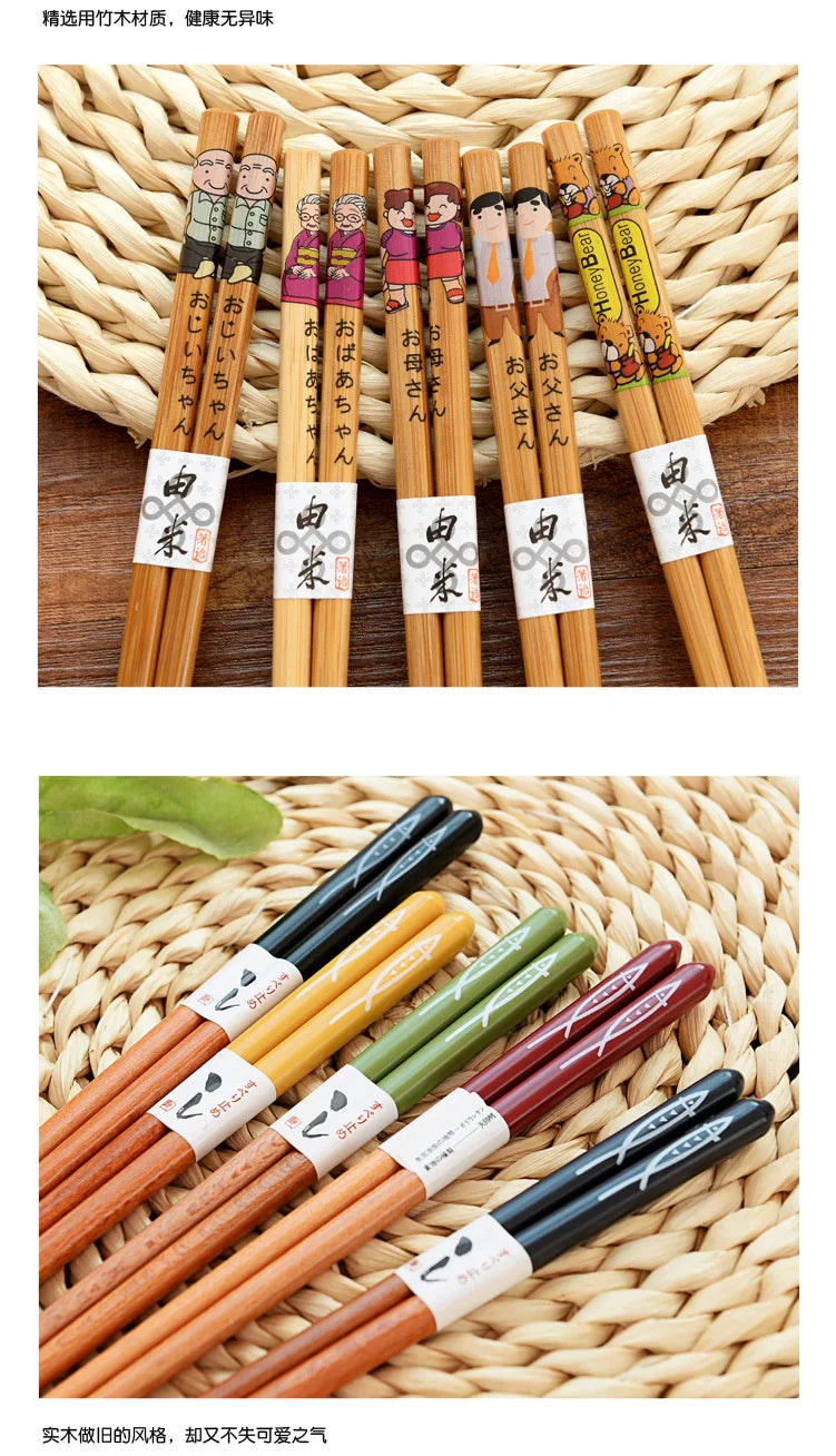 5 Pair Various Styles Japanese Chopsticks