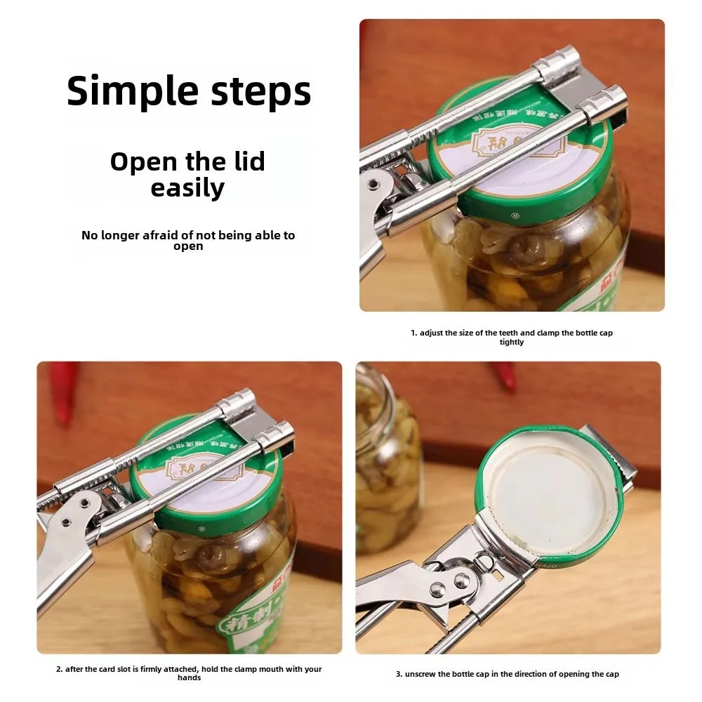 Stainless Adjustable Labour-saving Bottle & Jar Opener