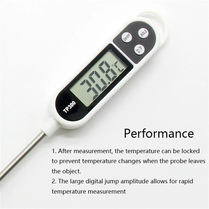 Digital Kitchen Thermometer Probe Stainless Steel Food Temperature Reader