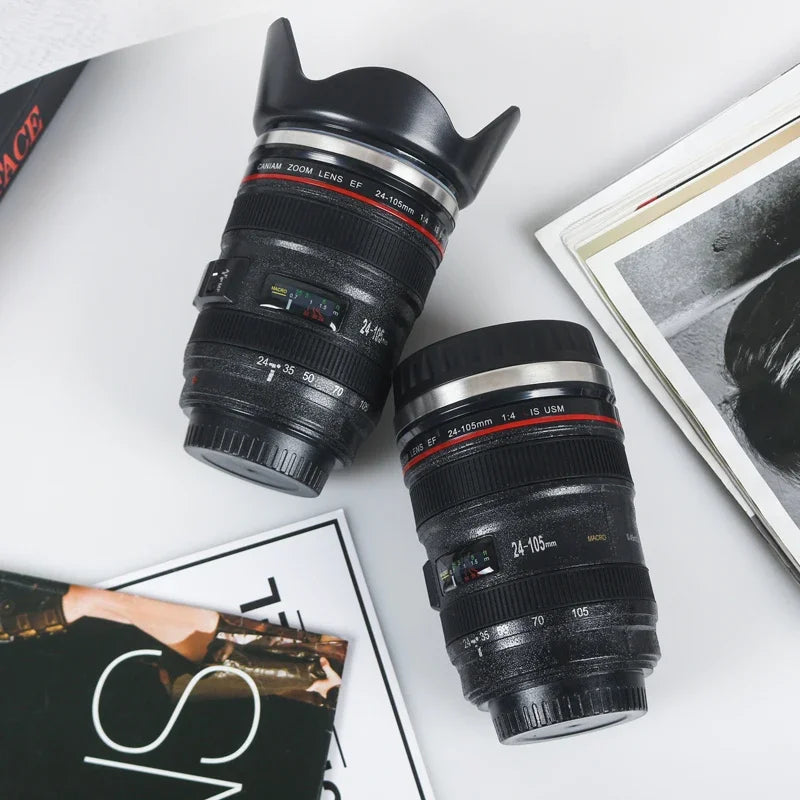 Camera Lens Coffee Mug Replica, Photographers Travel Mug, Stainless Steel