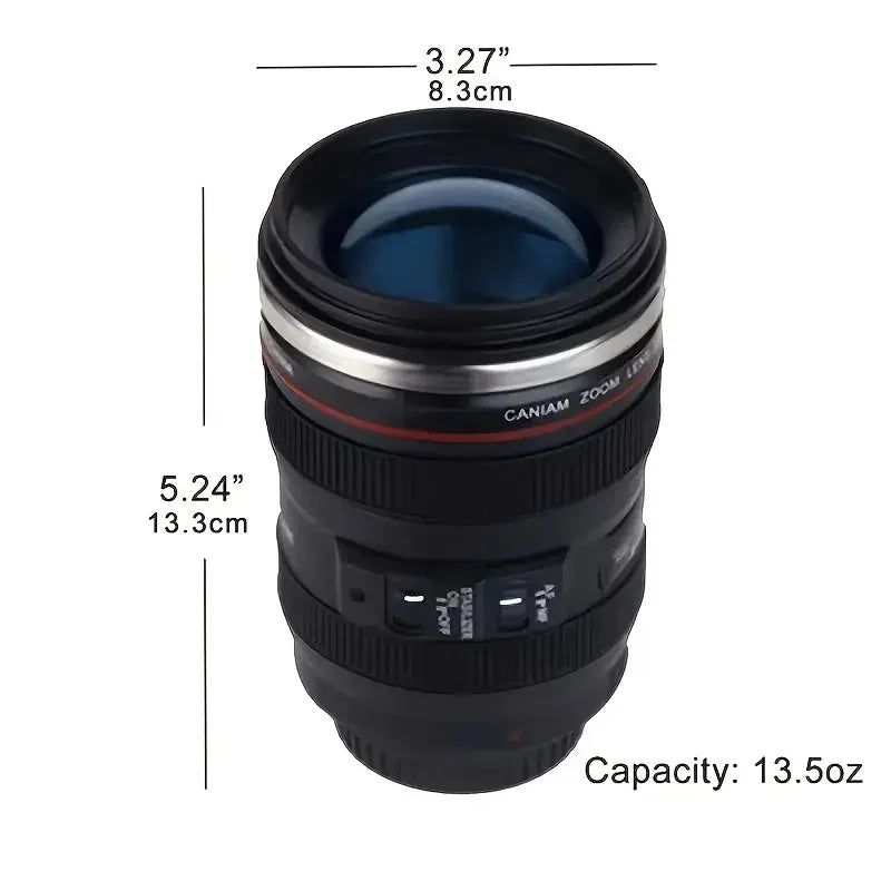 Camera Lens Coffee Mug Replica, Photographers Travel Mug, Stainless Steel