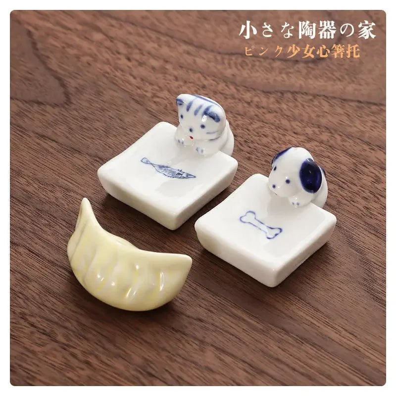 3pcs/set Ceramic Chopstick Rest
