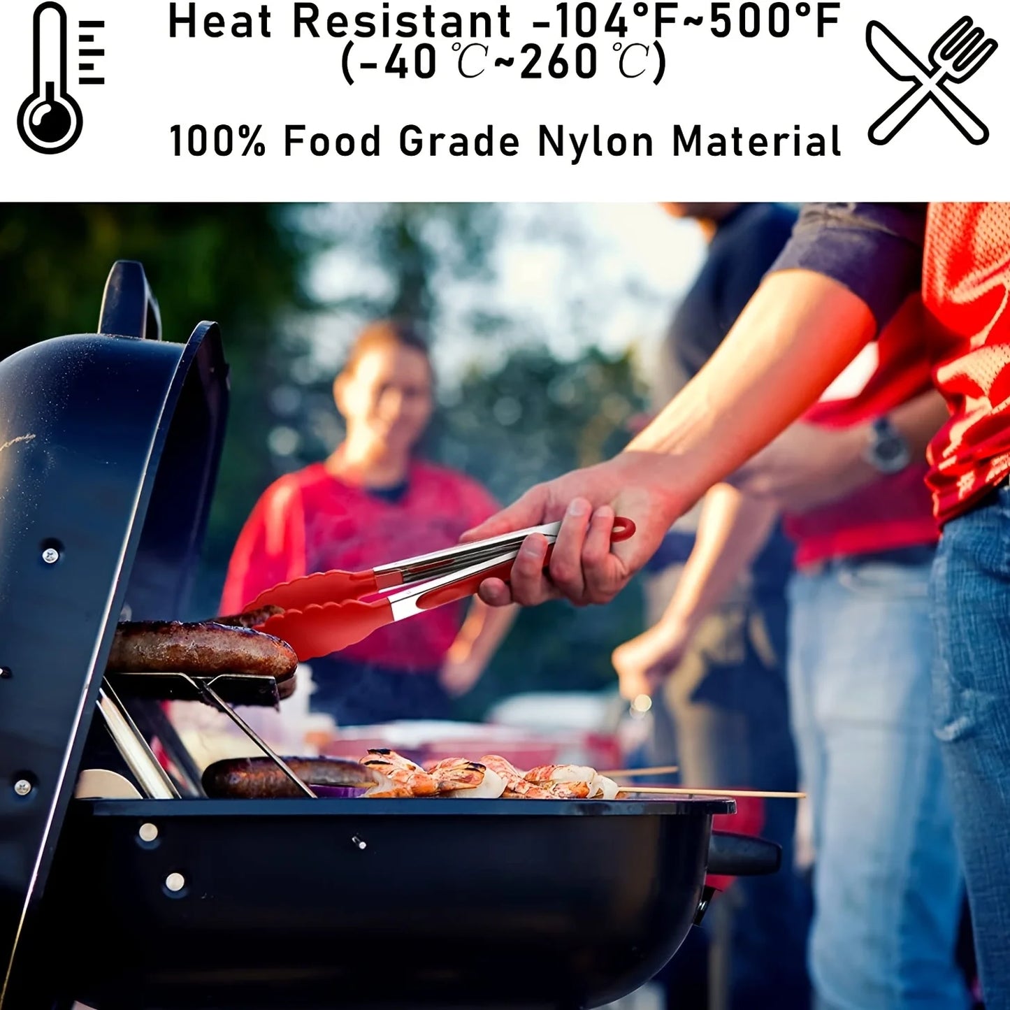 Stainless Steel Silicone Grilling Tongs