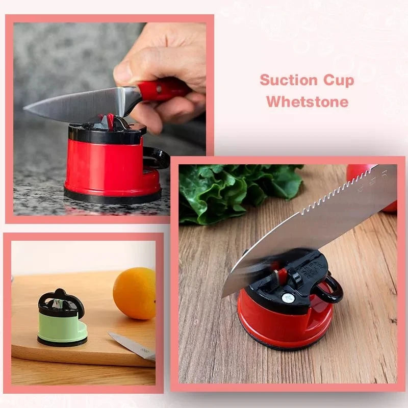 Knife Sharpener with Suction Base & Tungsten Carbide Blades