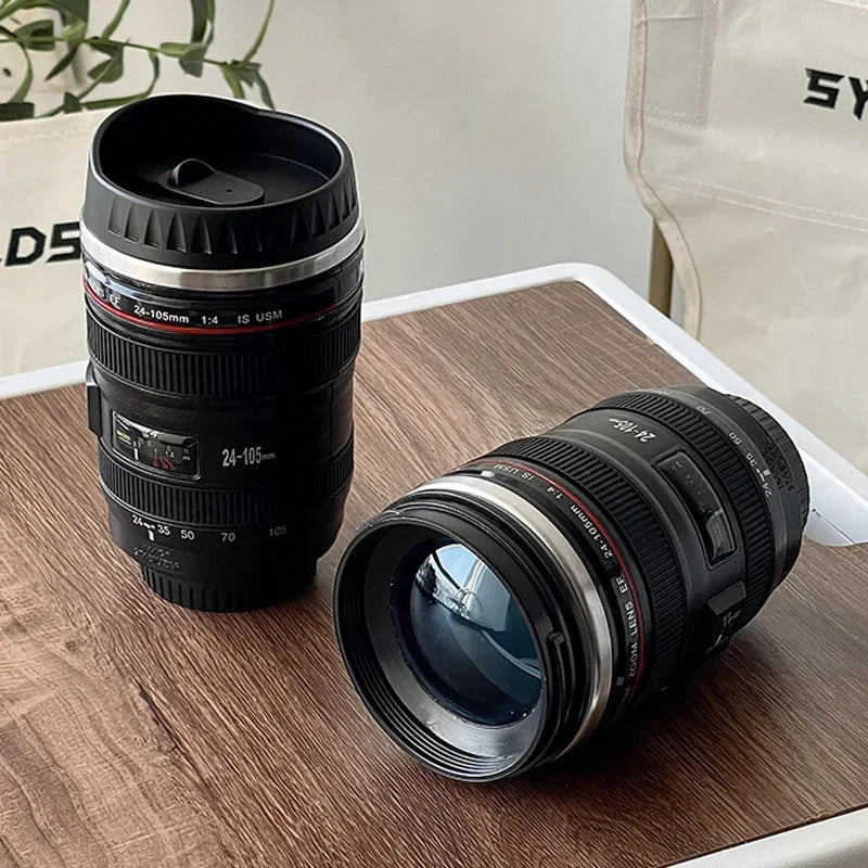 Camera Lens Coffee Mug Replica, Photographers Travel Mug, Stainless Steel
