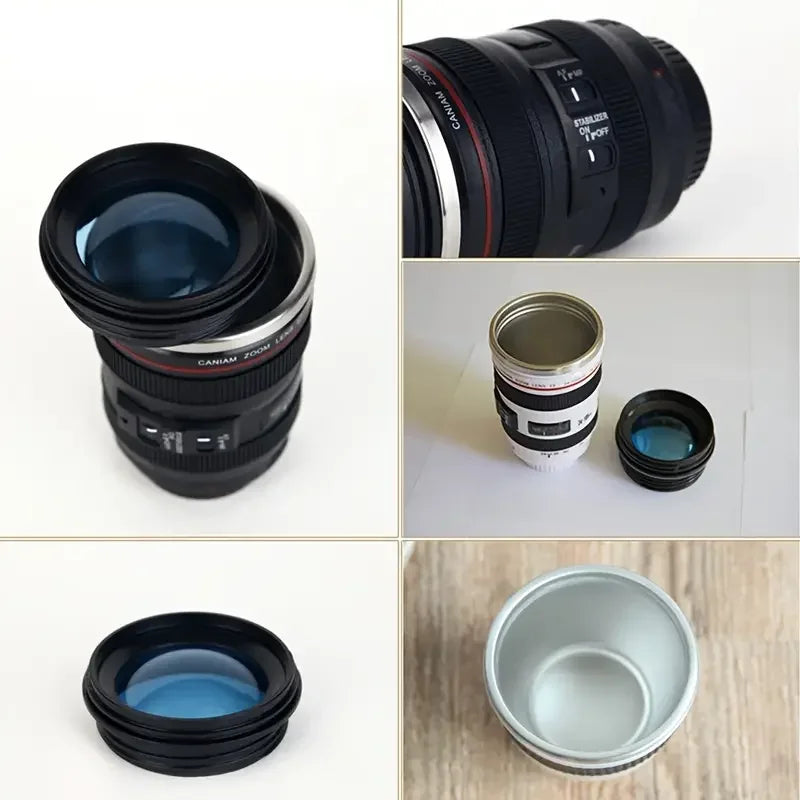 Camera Lens Coffee Mug Replica, Photographers Travel Mug, Stainless Steel