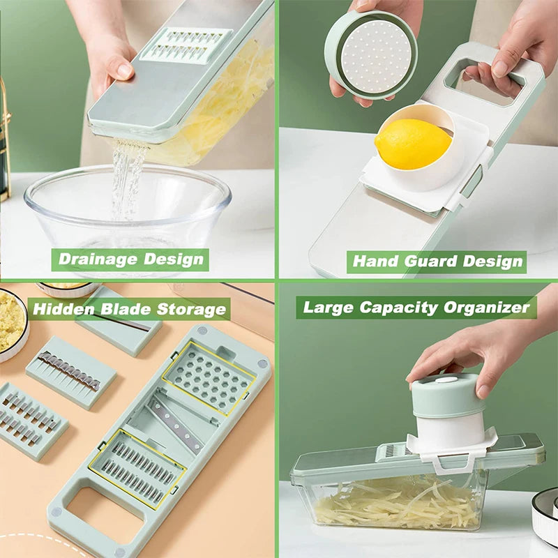 6-In-1 Multifunctional Ratchet Vegetable Slicer Shredder Grater