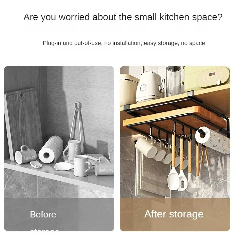 Under Cupboard Paper Towel, Utensil & Rags Hanger