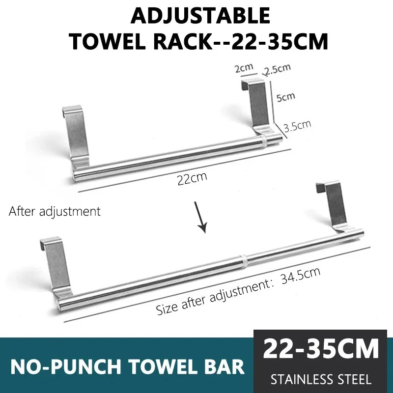 Kitchen Towel Holder Over The Door Towel Rail Hanging Rack