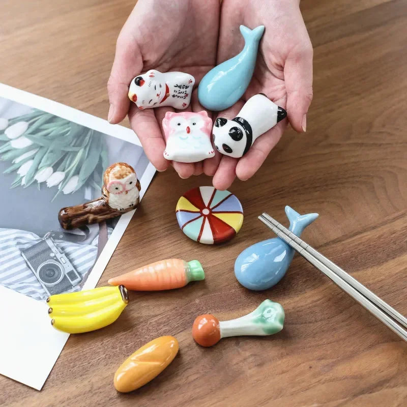 3pcs/set Ceramic Chopstick Rest