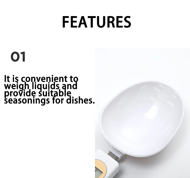 Electronic Spoon Scale Digital Measuring Spoon 0.1-500g