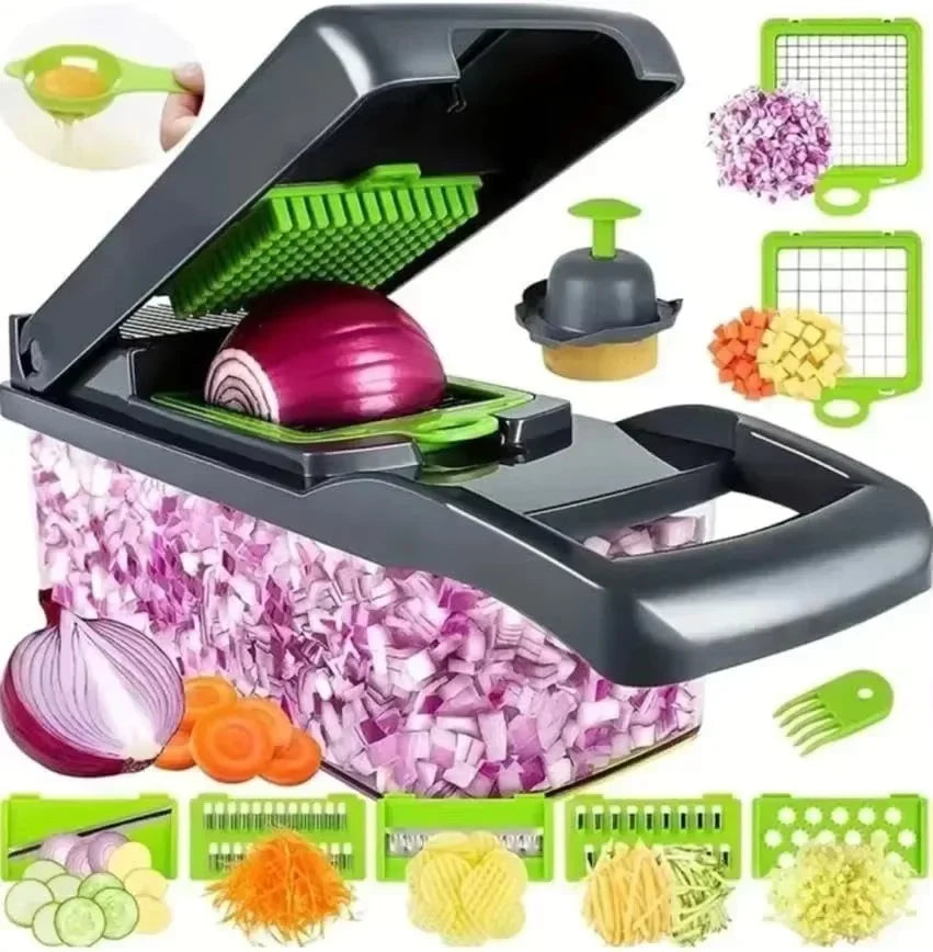 14/16 in 1 Multifunctional Fruit & Vegetable Cutter Ratchet Food Grater Container