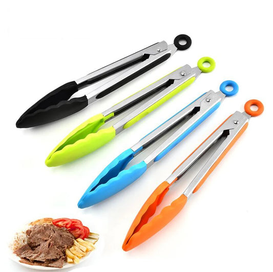 Stainless Steel Silicone Grilling Tongs