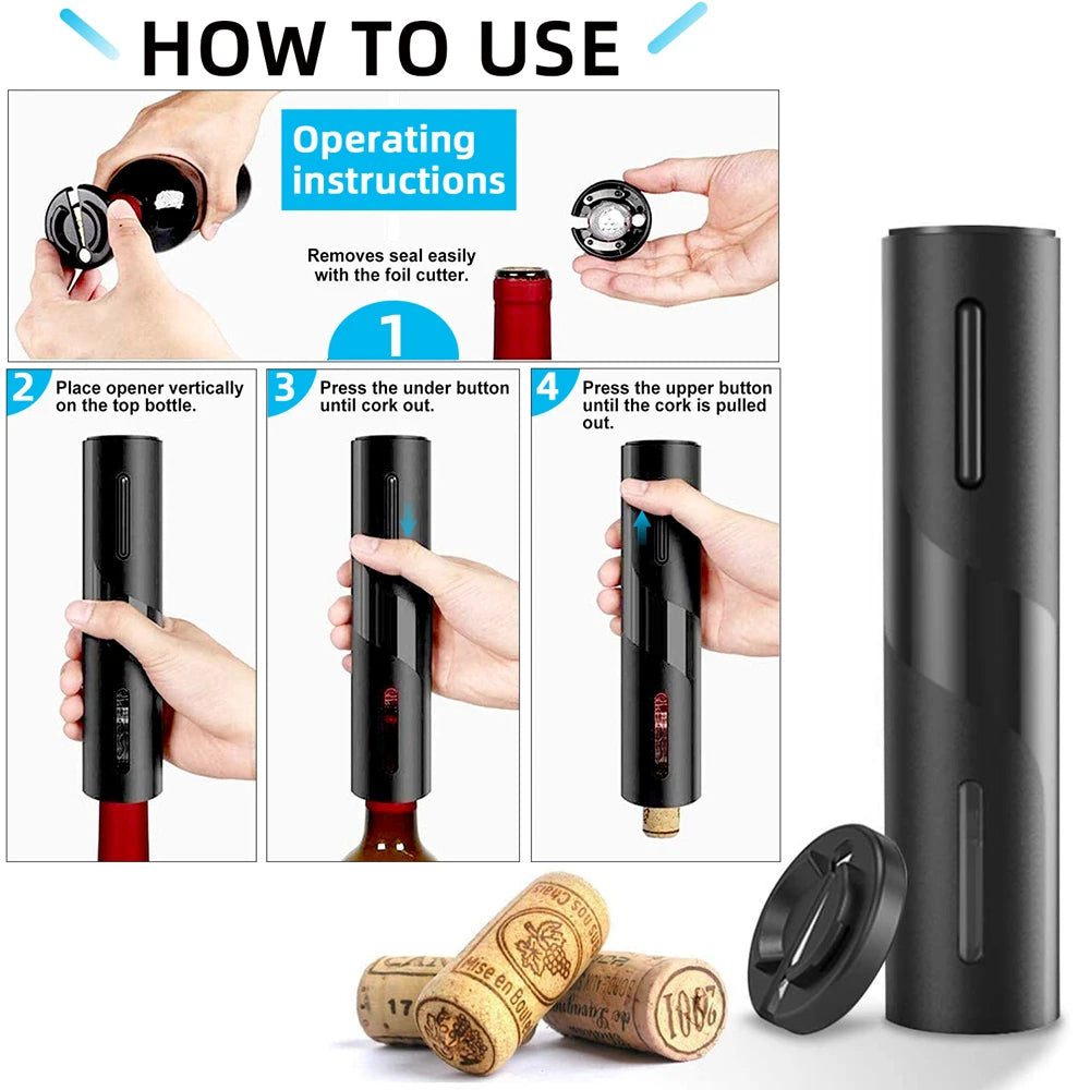 Electric Wine Opener Automatic Corkscrew Opener Battery Powered