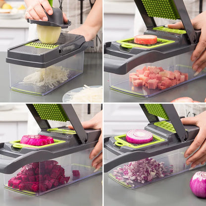 Multi-Use Slicer, Cutter And Shredder, Ratchet Grater Fruit & Vegetable Processor