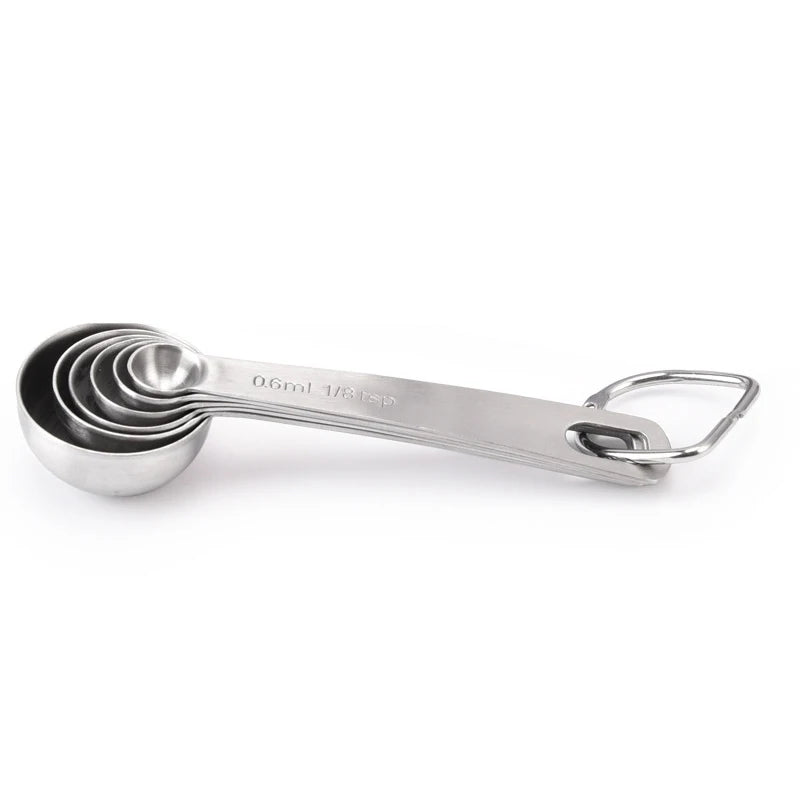 6Pcs/Set Multipurpose Food-grade Stainless Steel Measuring Spoon