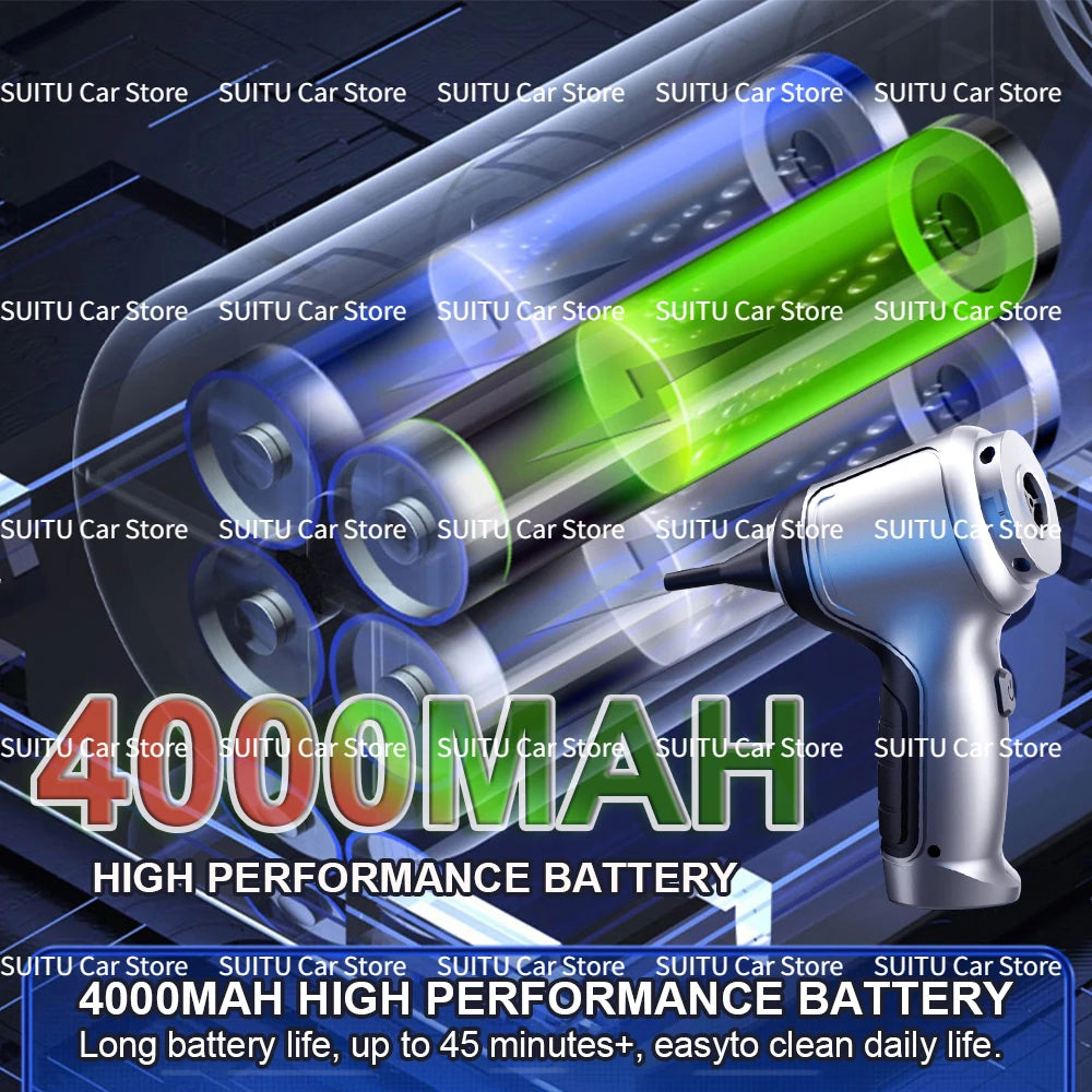 95000PA Wireless Vacuum Cleaner Strong Suction & Blow Mode