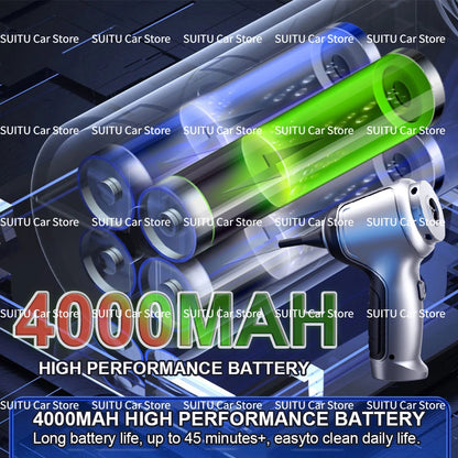 95000PA Wireless Vacuum Cleaner Strong Suction & Blow Mode