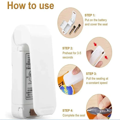 Portable Bag Sealing Machine, Handheld Food Storage Bag Sealer