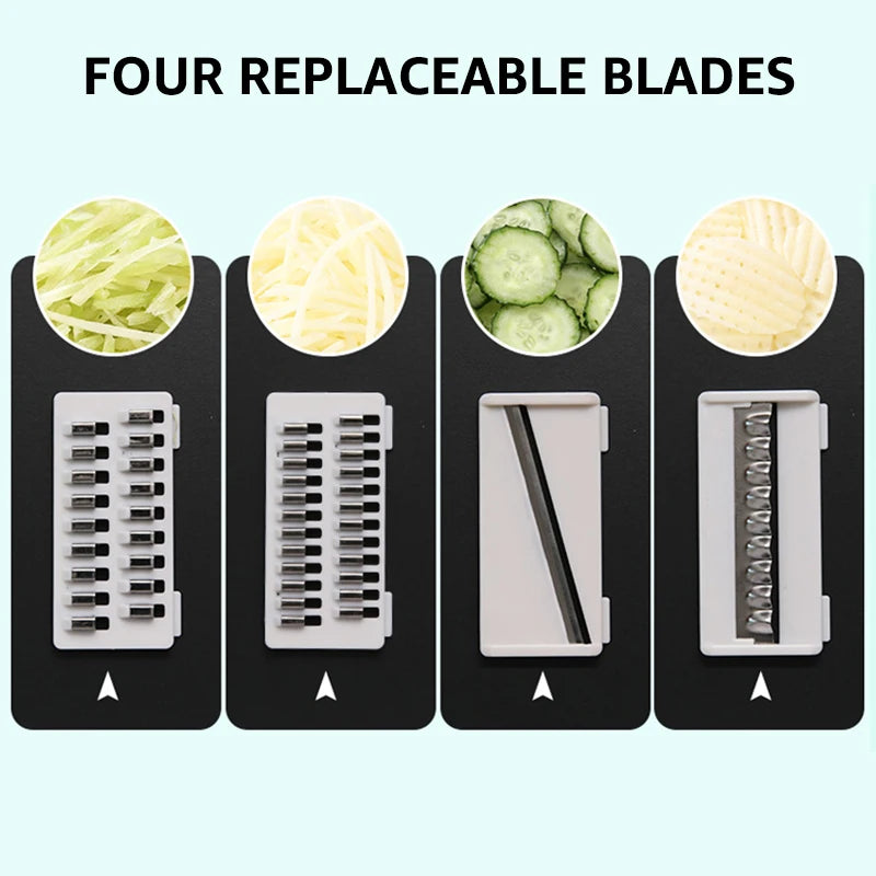 Multi-Functional Ratchet Style Food Processor Shredder, Slicer, Grating
