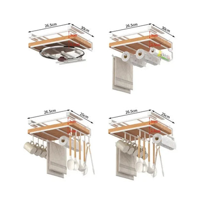 Under Cupboard Paper Towel, Utensil & Rags Hanger