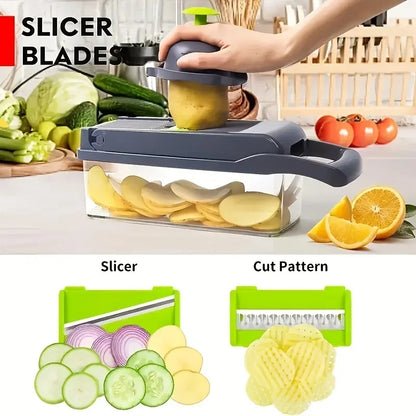 Multi-Use Slicer, Cutter And Shredder, Ratchet Grater Fruit & Vegetable Processor