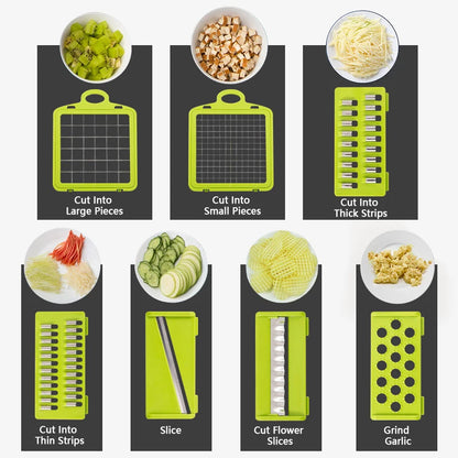 Multi-Use Slicer, Cutter And Shredder, Ratchet Grater Fruit & Vegetable Processor