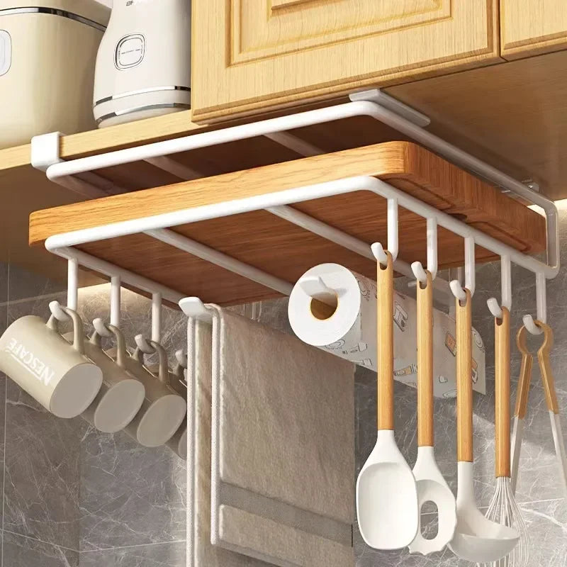 Under Cupboard Paper Towel, Utensil & Rags Hanger