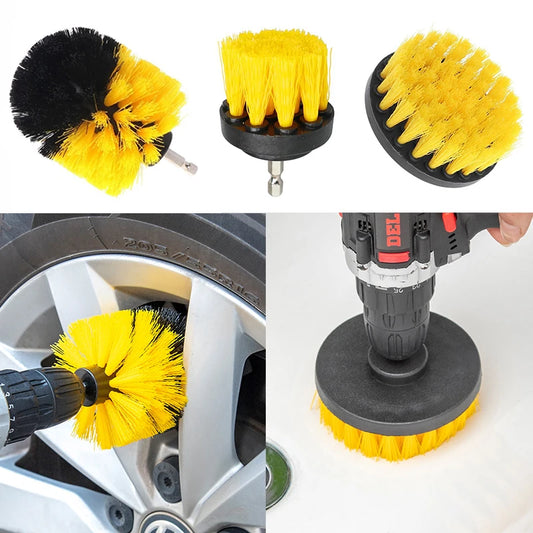 1pcs (or) 3pcs Universal Nylon Cleaning Brush Drill Head Attachments