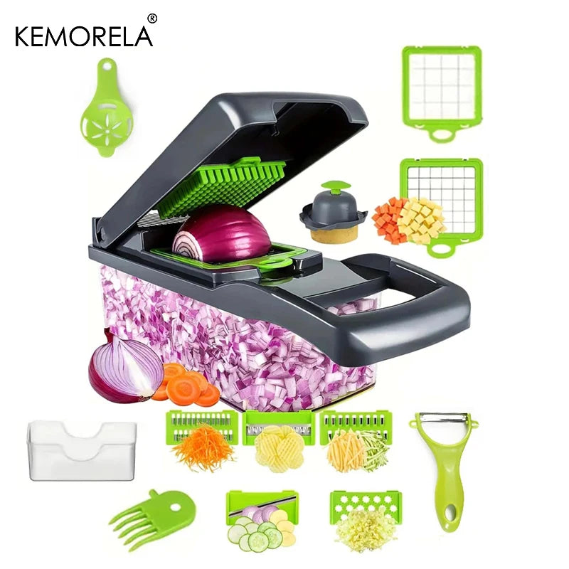 Multi-Use Slicer, Cutter And Shredder, Ratchet Grater Fruit & Vegetable Processor