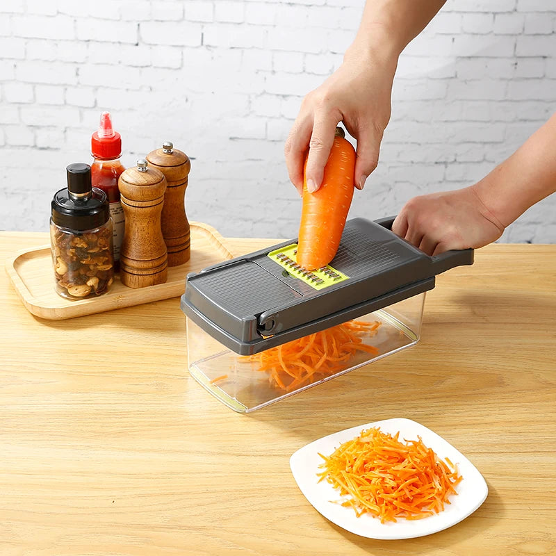 Multi-Use Slicer, Cutter And Shredder, Ratchet Grater Fruit & Vegetable Processor