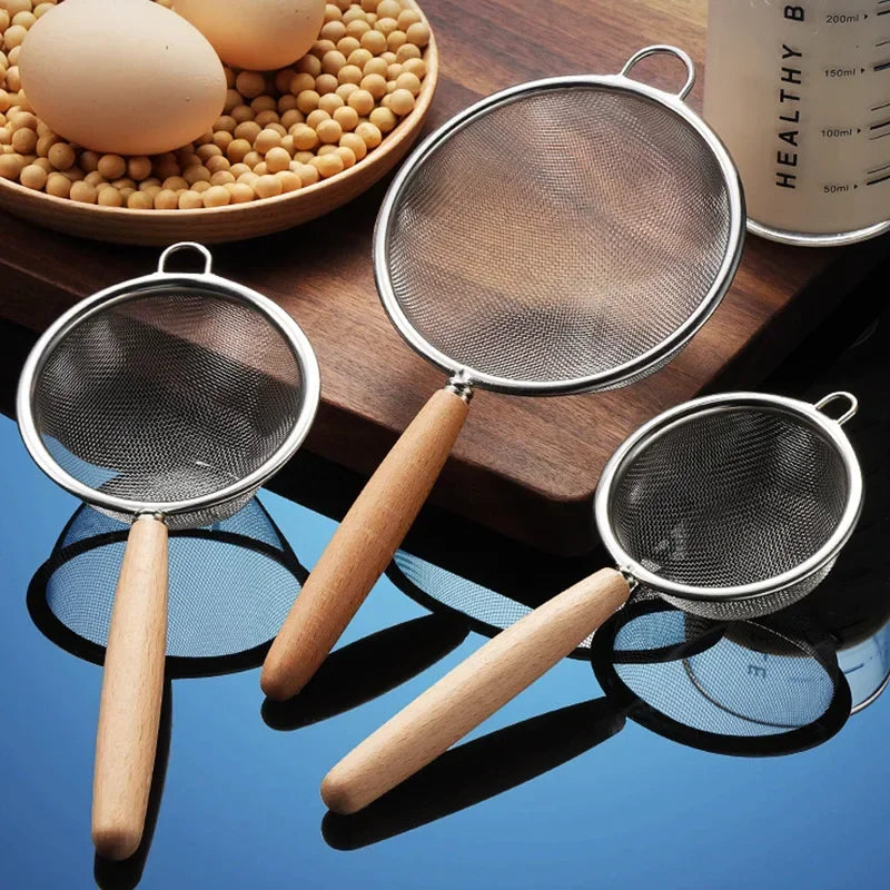 Wooden Handle Stainless Steel Small Colander