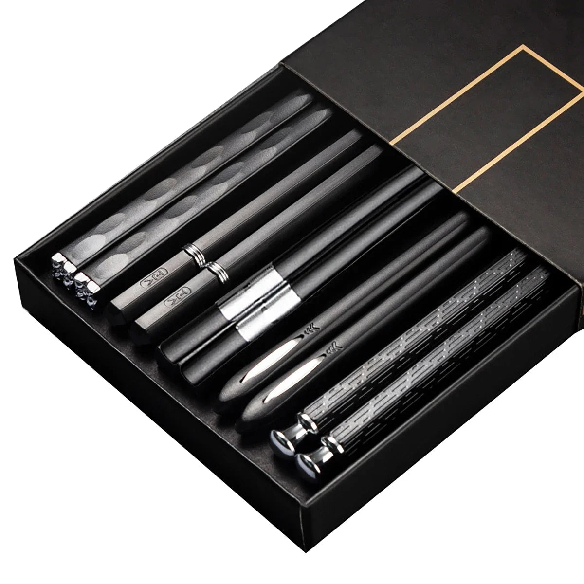 5 Pairs Alloy Stainless Steel Chopsticks