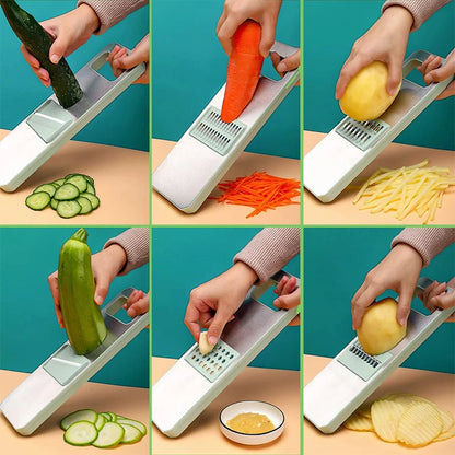 Kitchen 6 In 1 Stainless Steel Multifunction Manual Vegetable Slicer