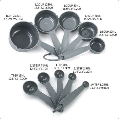 10Pcs/Set Plastic Food-Safe Measuring Spoons