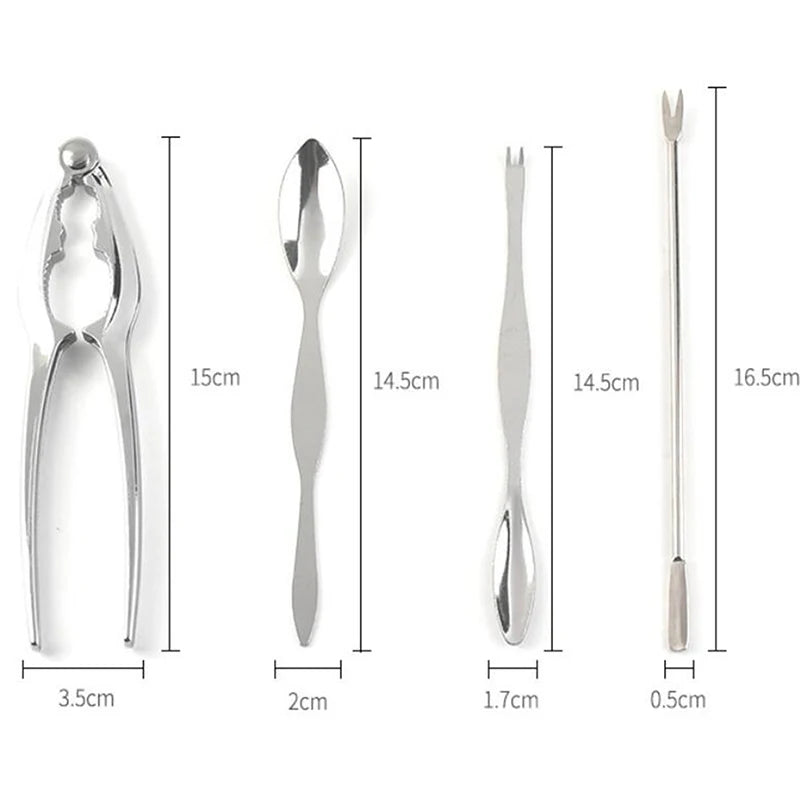 4Pcs/Set Stainless Steel Crab/Seafood Tools