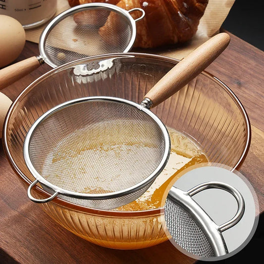 Wooden Handle Stainless Steel Small Colander